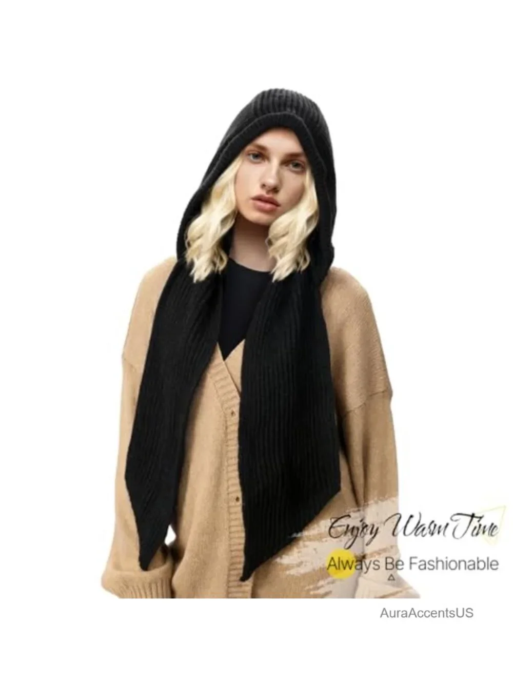Women's Knit Balaclava Beanie with Scarf - Winter Warmth
